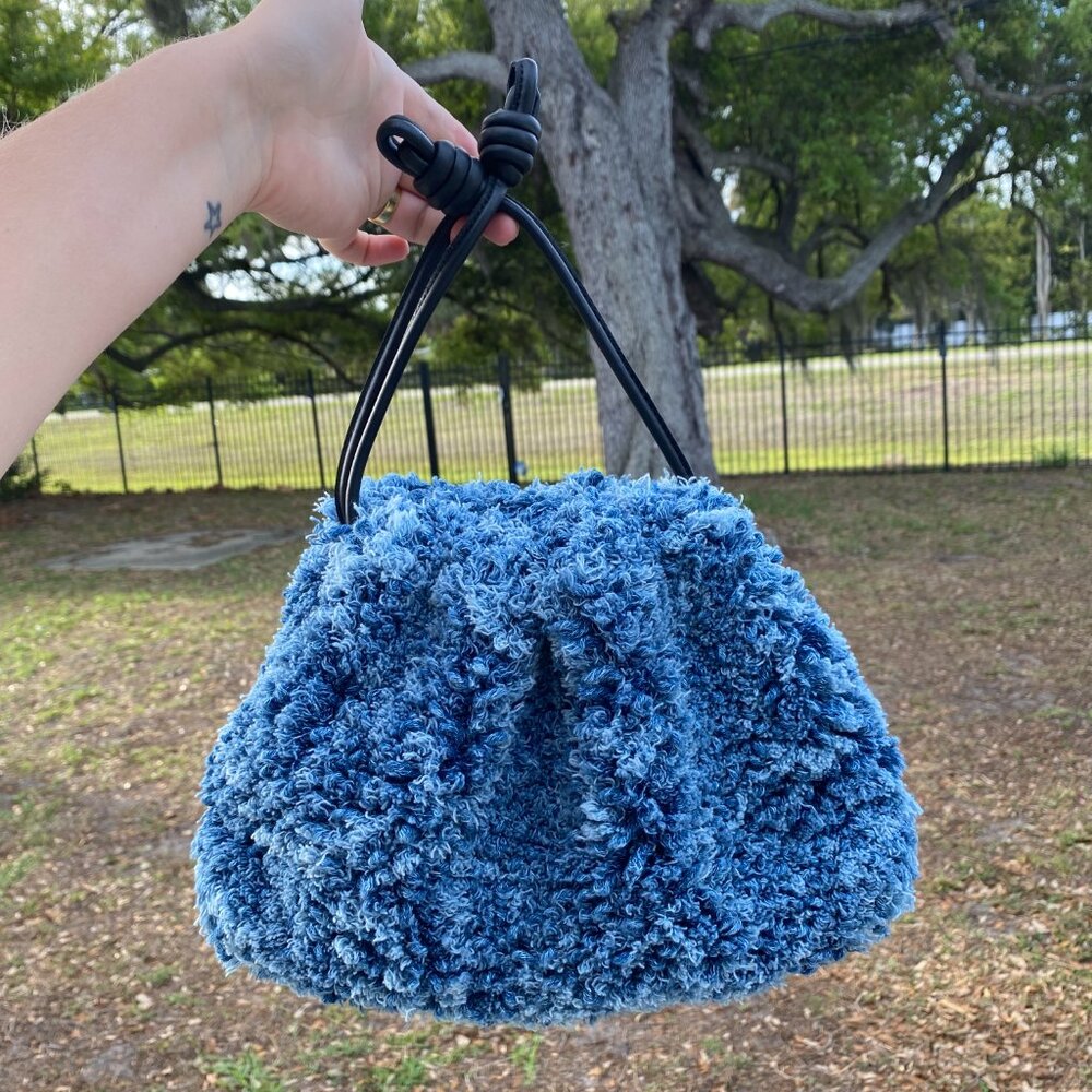 LOEWE Medium Denim Flamenco Purse Fluffy - Picture 9 of 16